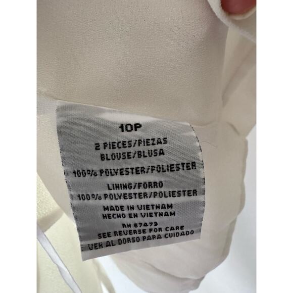 Danny & Nicole Women’s White Sleeveless Blazer Vest Size 10P Retro Old Money 90s - Picture 7 of 8